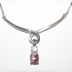GIA Cert. Octagon Diamond Padparadscha(H)* PLAT Necklace 1.61ctw
