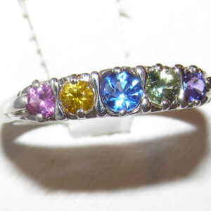 Rainbow Sapphire (H)* Ring 14KWG 0.50 ctw