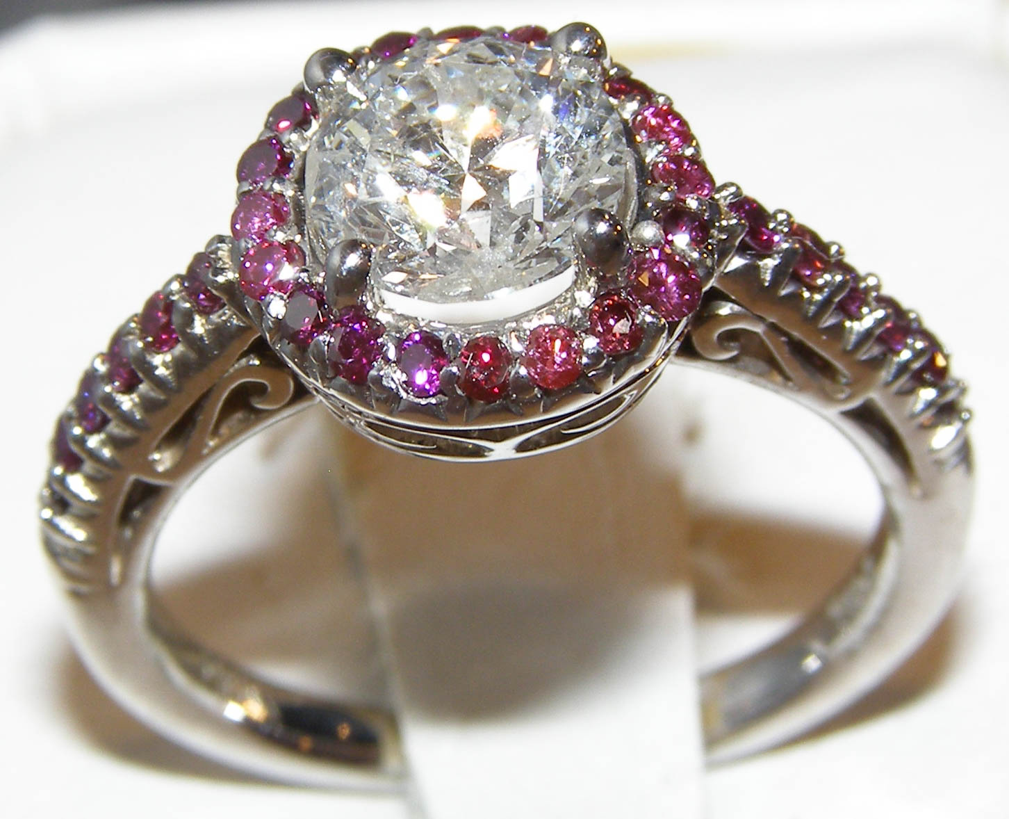 WOW EGL Certified White (N)* & Pink (H,R)* Diamond Ring 2.50 ctw