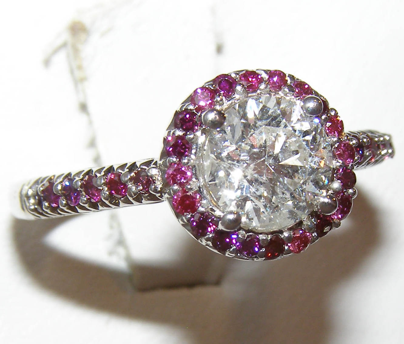 WOW EGL Certified White (N)* & Pink (H,R)* Diamond Ring 2.50 ctw