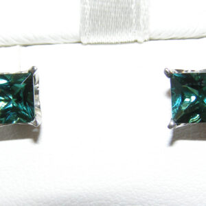 Gorgeous Princes Blue/Green Tourmaline (N)* Studs 14KWG 1.50 ctw