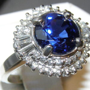 Premier AGL Cert. Sapphire (H)* Dia Platinum Ring 5.66 ctw