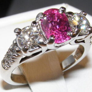 Certified Unheated Winza Ruby (N)* Dia Ring 14KWG 2.61 ctw