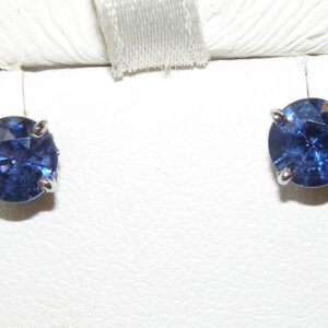 Rich Top Blue Sapphire (H)* Studs 18KWG 2.30 ctw