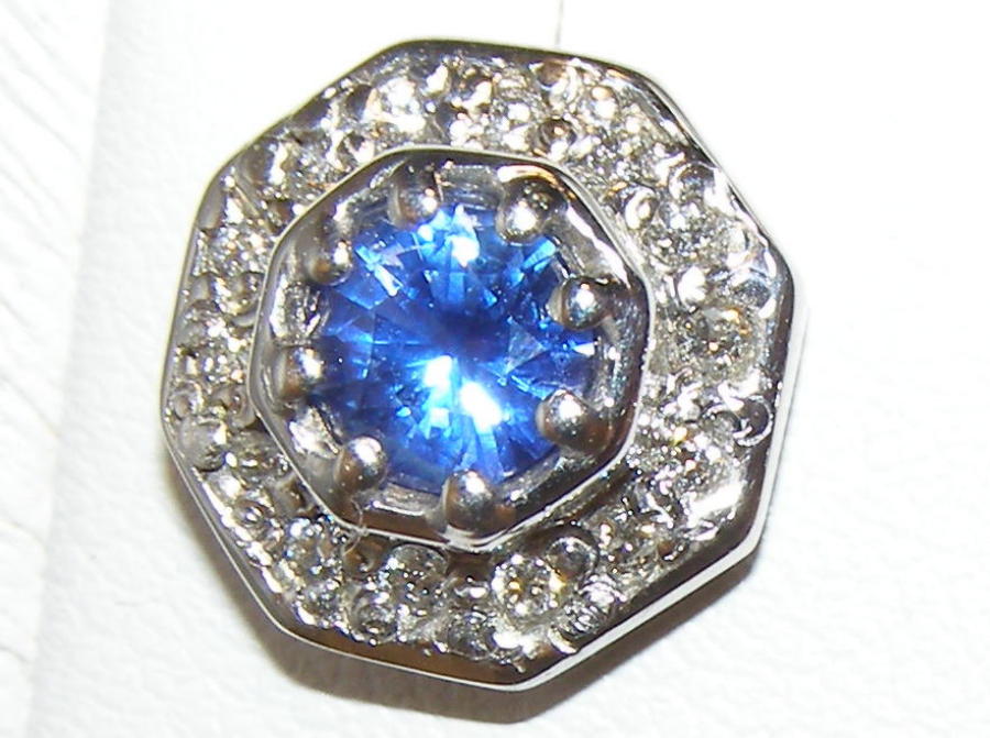 UNHEATED CERT Sapphire (N)* Diamond Earrings 18KWG 1.58 ctw