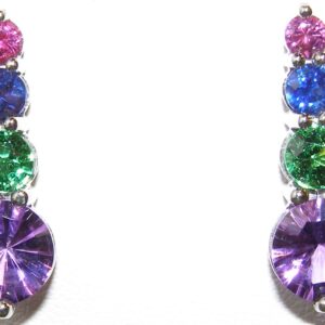 Bright & Colorful Multi-gemstone (H)* Earrings 18KWG 4.00 ctw