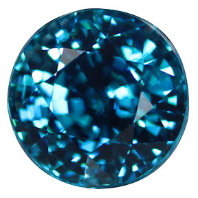 Ideal Faceted Blue Zircon (H)* Diamond Ring 18KWG 4.21 ctw