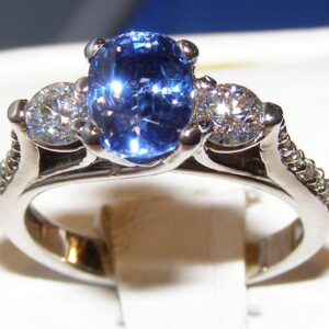 Gorgeous Ceylon Sapphire (H)* Diamond Ring 18KWG 2.86 ctw