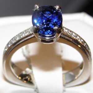 Exquisite Cert. Sapphire (H)* Pave Diamond Platinum Set 3.59 ctw