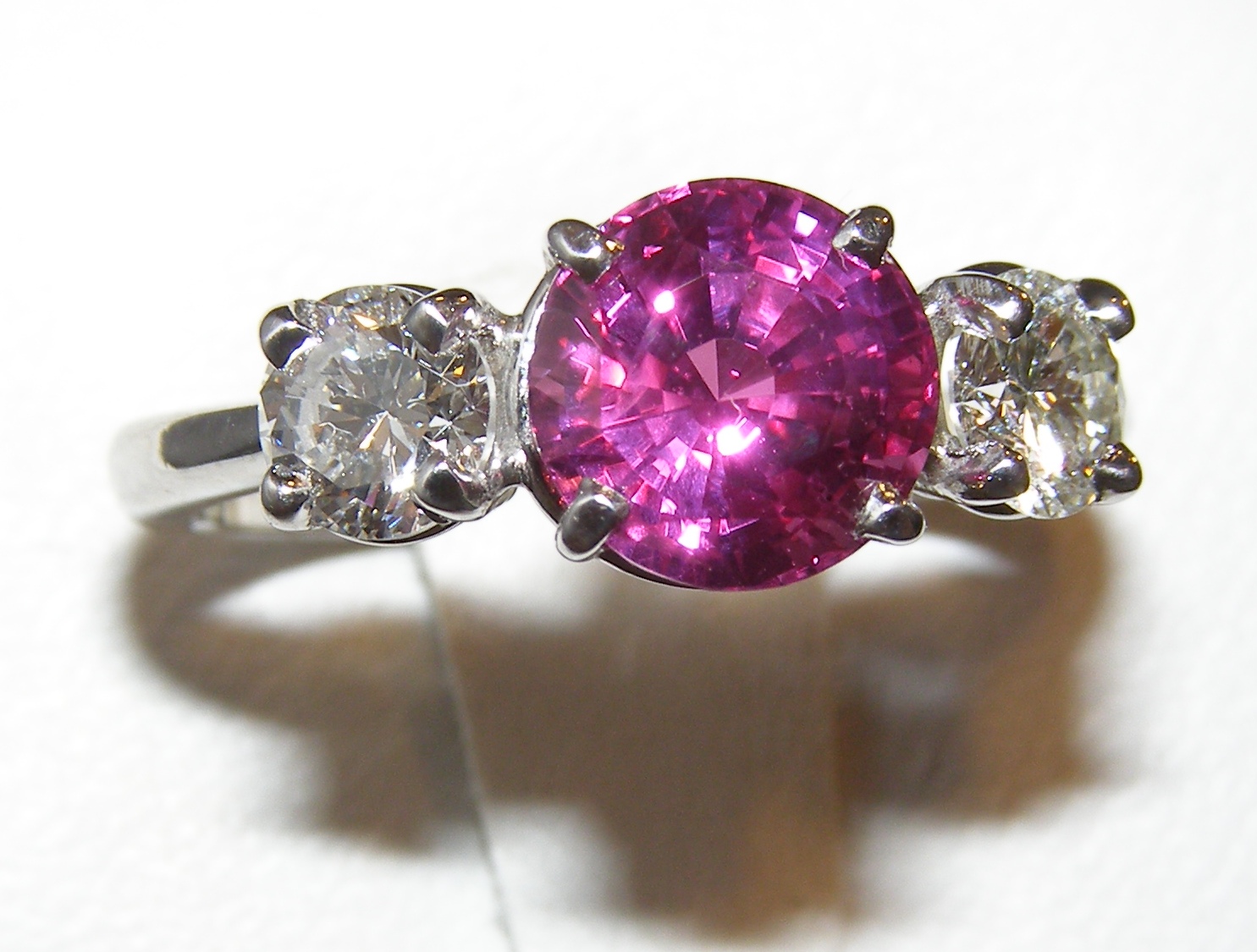 WORLD CLASS GIA Pink/Ruby Sapphire(H)*Dia PLAT Ring3.46 ctw