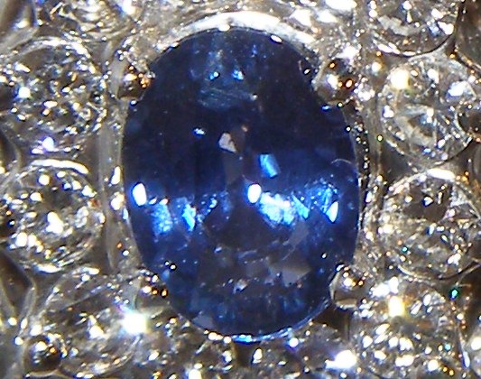 Lady Diana Ceylon Sapphire (H)* Diamond Earrings 14KWG 5.20 ctw