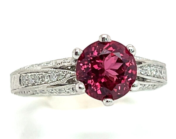 GIA Certified Bright Red Spinel (N)* Diamond Ring 18KWG 2.31 ctw - Image 4