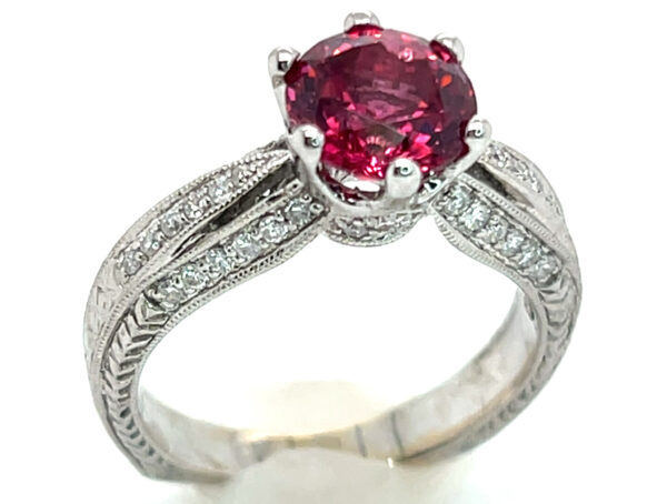 GIA Certified Bright Red Spinel (N)* Diamond Ring 18KWG 2.31 ctw - Image 6