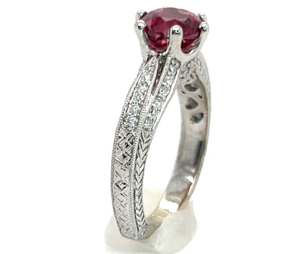 GIA Certified Bright Red Spinel (N)* Diamond Ring 18KWG 2.31 ctw - Image 7