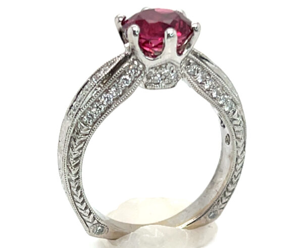 GIA Certified Bright Red Spinel (N)* Diamond Ring 18KWG 2.31 ctw - Image 8