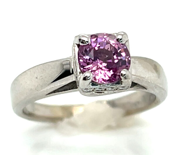 Ceylon Pink  Sapphire (H)* Diamond Ring 14KWG 1.38 ctw