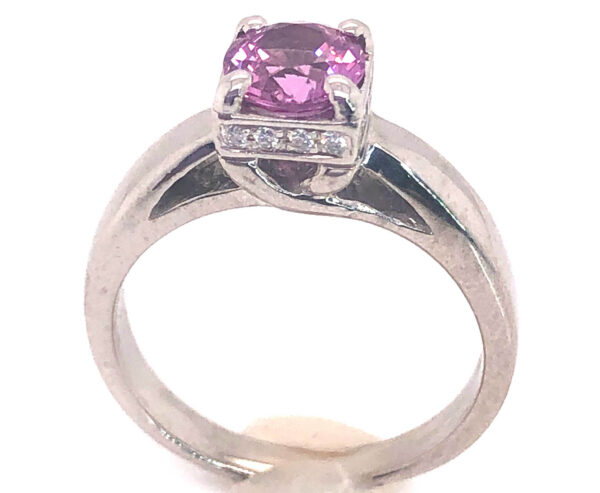 Ceylon Pink  Sapphire (H)* Diamond Ring 14KWG 1.38 ctw - Image 7