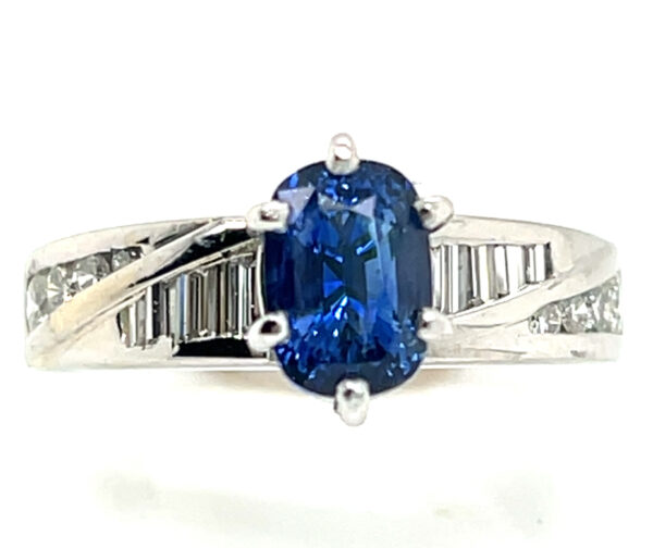 GGTL Certified Cushion Ceylon Blue Sapphire (H)* Diamond Platinum Ring 2.03 ctw - Image 8