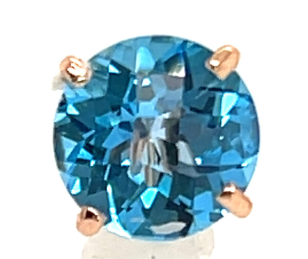 Swiss Blue Topaz (H,R) Stud Earrings 14KRG 5.00 ctw - Image 2