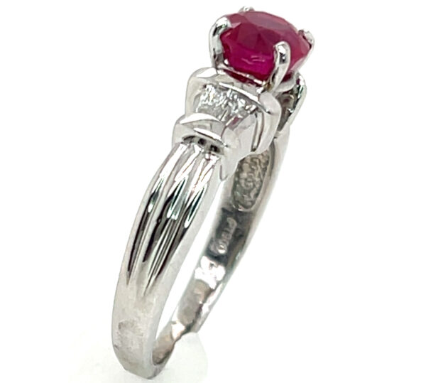 AGL Certified Red Ruby (H)* Diamond Platinum Ring 1.60 ctw - Image 2