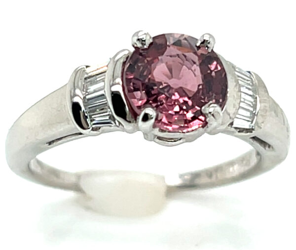 AGL Certified Rose Sapphire (H)* Diamond Platinum Ring 2.46 ctw