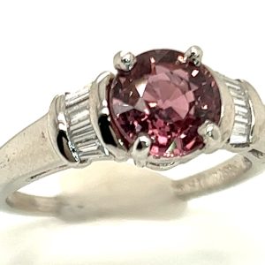 AGL Certified Rose Sapphire (H)* Diamond Platinum Ring 2.46 ctw