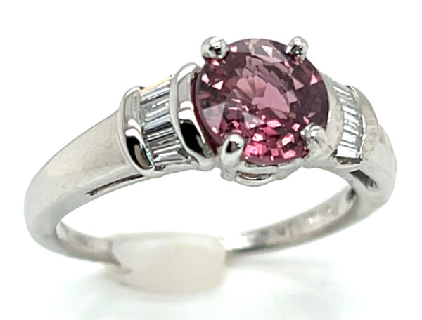 AGL Certified Rose Sapphire (H)* Diamond Platinum Ring 2.46 ctw - Image 3