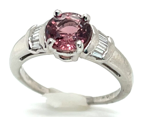 AGL Certified Rose Sapphire (H)* Diamond Platinum Ring 2.46 ctw - Image 4