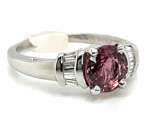 AGL Certified Rose Sapphire (H)* Diamond Platinum Ring 2.46 ctw - Image 5