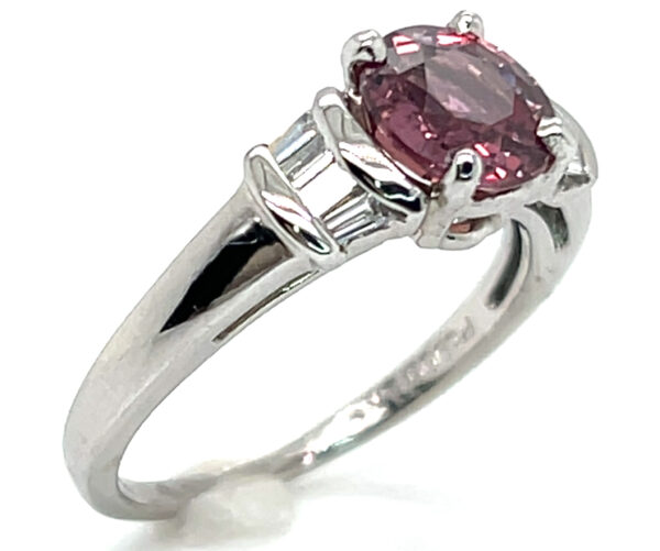 AGL Certified Rose Sapphire (H)* Diamond Platinum Ring 2.46 ctw - Image 6