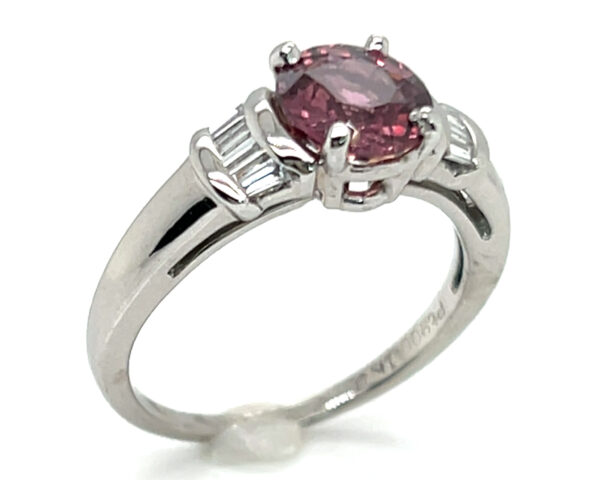 AGL Certified Rose Sapphire (H)* Diamond Platinum Ring 2.46 ctw - Image 7