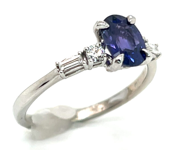 Beautiful Blue/Purple Sapphire (H)* Diamond ring 14KWG 1.25 ctw - Image 7