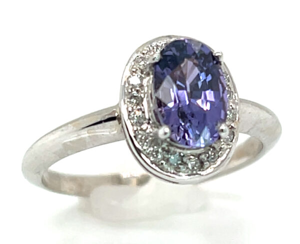 Top Color Purple Sapphire (N)* Diamond Halo Ring 14KWG 1.69 ctw - Image 7