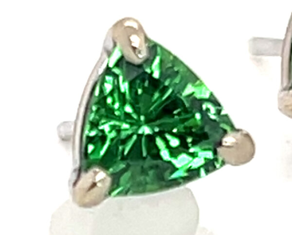 AAA+ Vivid Green Tsavorite (N)* Studs 14KRG 1.50 ctw - Image 2