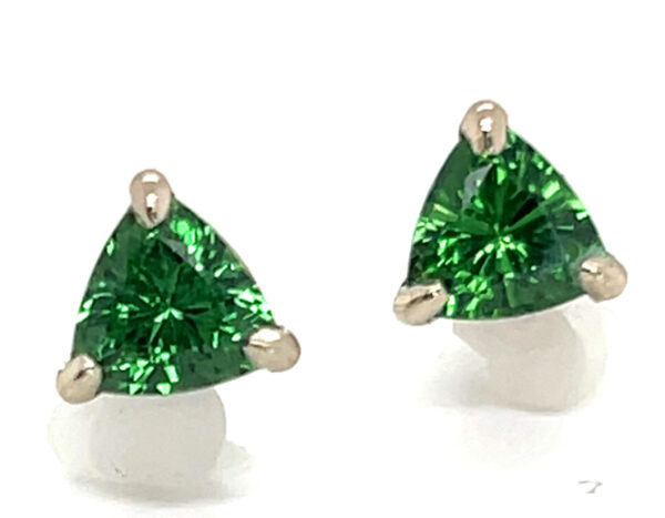 AAA+ Vivid Green Tsavorite (N)* Studs 14KRG 1.50 ctw - Image 4