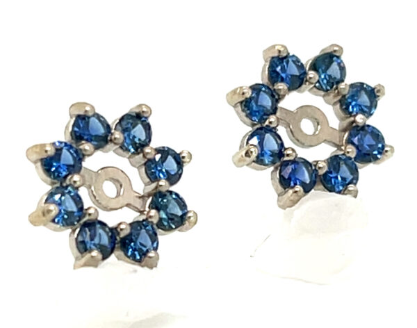 Ceylon Blue Sapphire (H)* Jacket Earrings 14KWG 1.30 ctw