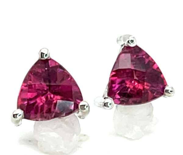 Brilliant Rubellite Tourmaline (N)* Stud Earrings 14KWG 1.75 ctw - Image 3