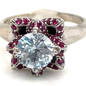 Gorgeous Ceylon White Sapphire (H)* Burmese Ruby Ring 2.90 ctw