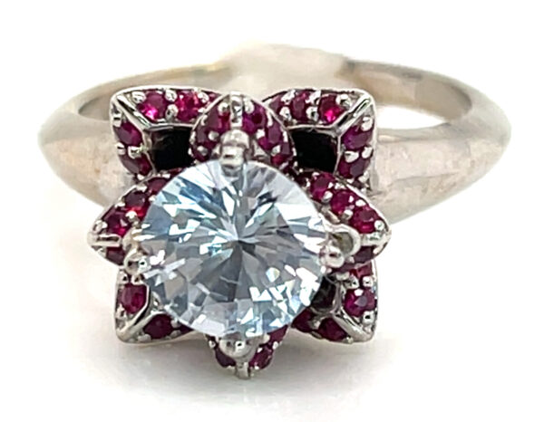 Gorgeous Ceylon White Sapphire (H)* Burmese Ruby Ring 2.90 ctw