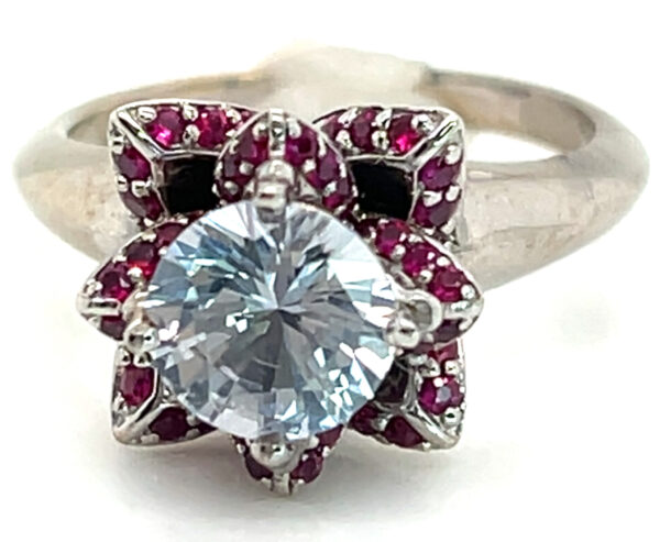 Gorgeous Ceylon White Sapphire (H)* Burmese Ruby Ring 2.90 ctw - Image 2