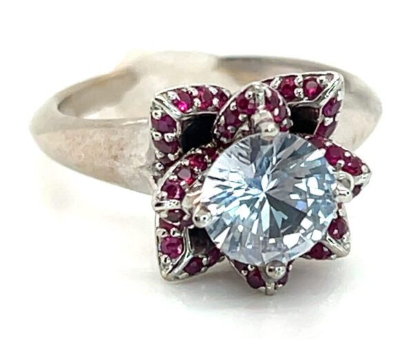 Gorgeous Ceylon White Sapphire (H)* Burmese Ruby Ring 2.90 ctw - Image 3