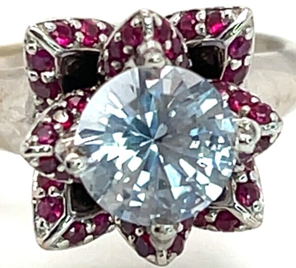 Gorgeous Ceylon White Sapphire (H)* Burmese Ruby Ring 2.90 ctw - Image 4