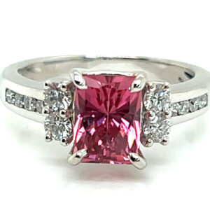 Award Winning John Dyer Faceted Pink Tourmaline (N)* Diamond Ring 14KWG 2.58 ctw