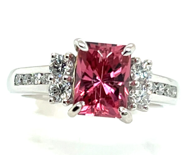 Award Winning John Dyer Faceted Pink Tourmaline (N)* Diamond Ring 14KWG 2.58 ctw - Image 2