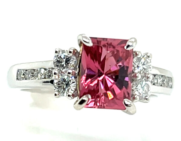 Award Winning John Dyer Faceted Pink Tourmaline (N)* Diamond Ring 14KWG 2.58 ctw - Image 4