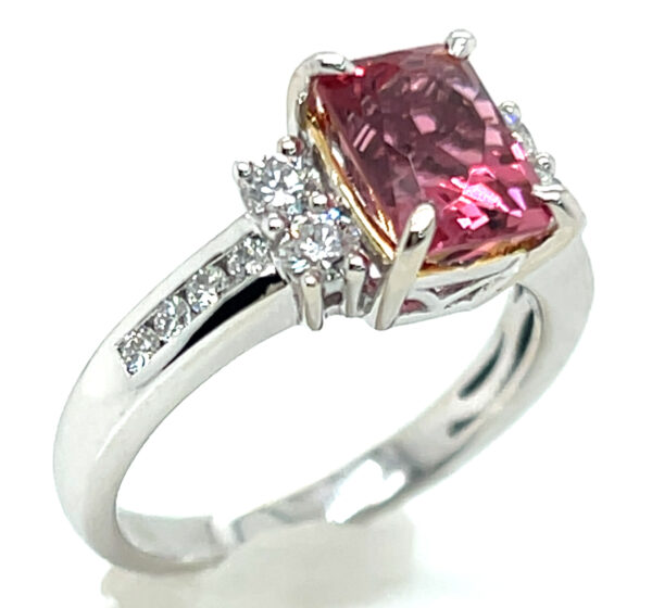 Award Winning John Dyer Faceted Pink Tourmaline (N)* Diamond Ring 14KWG 2.58 ctw - Image 5