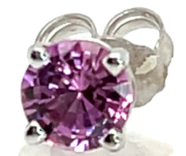 Ceylon Pink Sapphire (H)* Stud Earrings 18KWG 1.20 ctw - Image 2