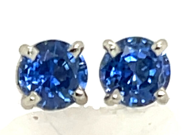 Ceylon Blue Sapphire (H)* Stud Earrings 14KWG 0.78 ctw