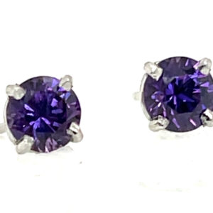 Stunning Top of the Line Purple Sapphire (H)* Platinum Stud Earrings 1.30 ctw