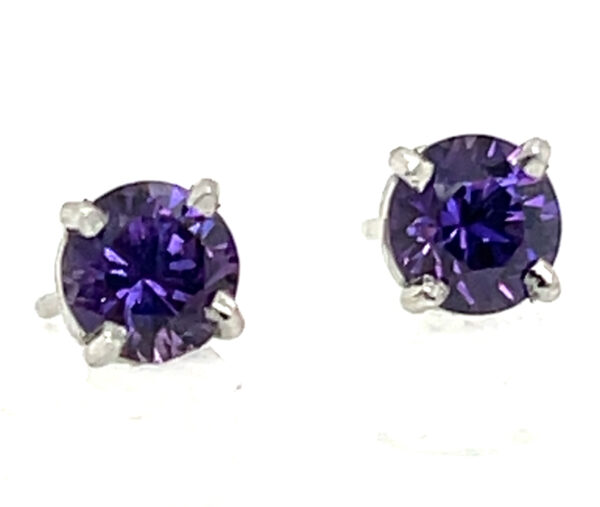 Stunning Top of the Line Purple Sapphire (H)* Platinum Stud Earrings 1.30 ctw